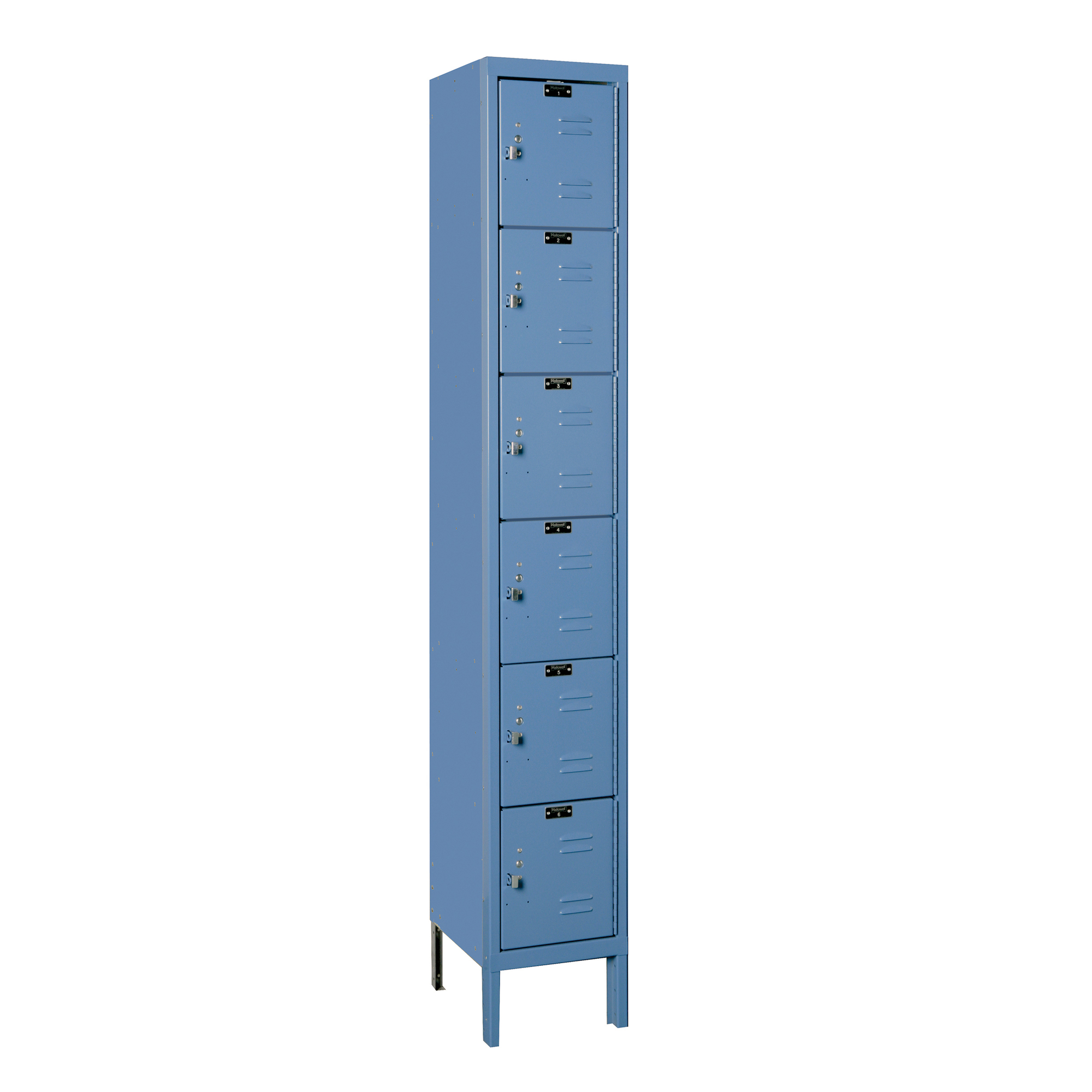 Hallowell, Six Tier Premium Locker, Height 78 in, Width 12 in, Color Blue, Model# U1258-6A-MB